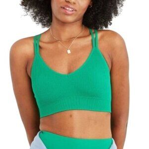 Aerie Seamless Strappy Padded Bralette in green, size medium, NWT
